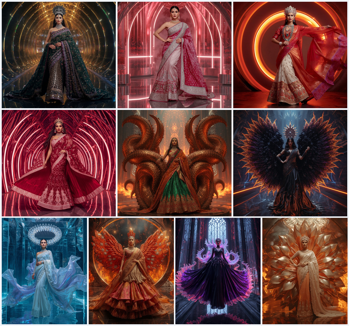 Trending Prompt featuring Holographic Fringe Net Saree designs using prompt for gemini plus Gemini Prompt