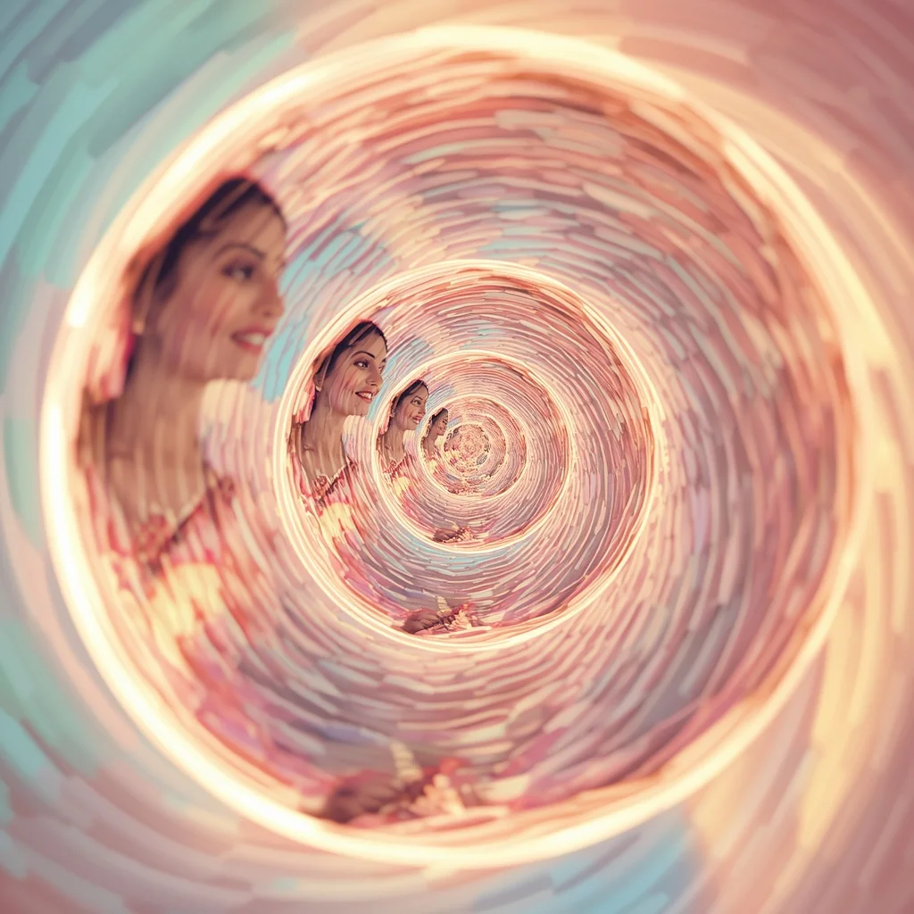 Festive Pastel Saree Floating Glow Wave Spiral Collage Modern Cinematic | Prompt For Girl In Saree Pic Chatgpt - Picture Prompt