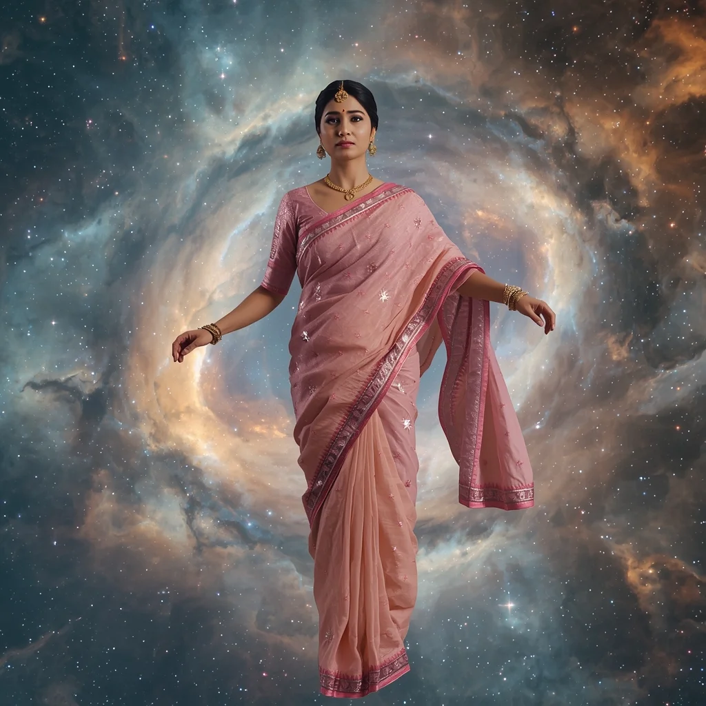 Festive Pastel Saree Gilded Steampunk Airship Portal Matrix Collage Luxury Cinematic | Saree Prompt Copy Paste