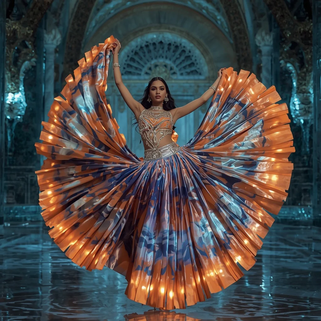 Floating Aurora Tiger Saree with Frozen Mystic Jungle Palace | Viral Instagram Ai Prompt - Picture Prompt