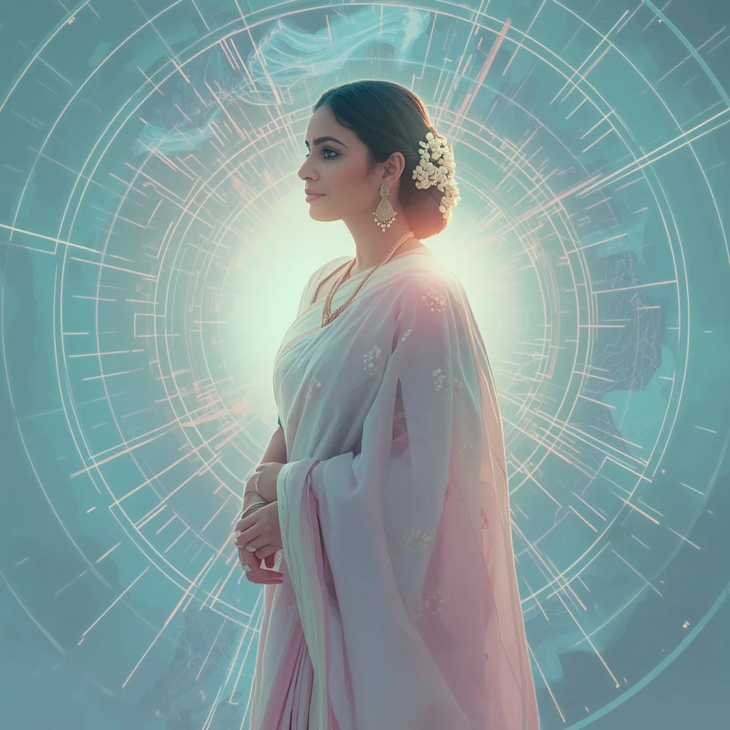 Pastel Saree Hyper Energy Wave Resonance Shock Expansion Cinematic Viral Prompt | Gemini Ai Saree Prompt - Picture Prompt